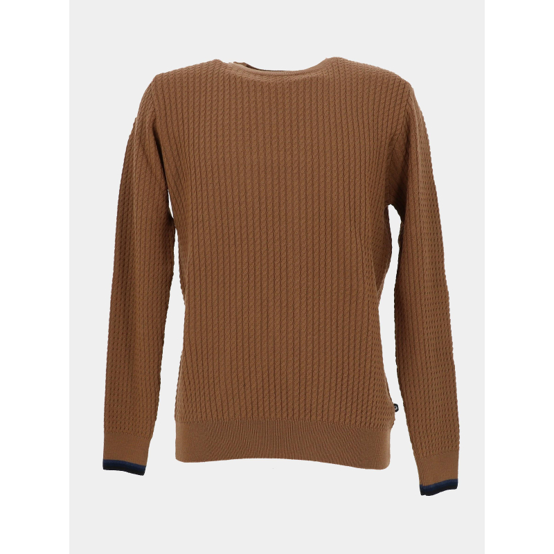 Pull en laine torsadé fairland marron homme - Benson & Cherry