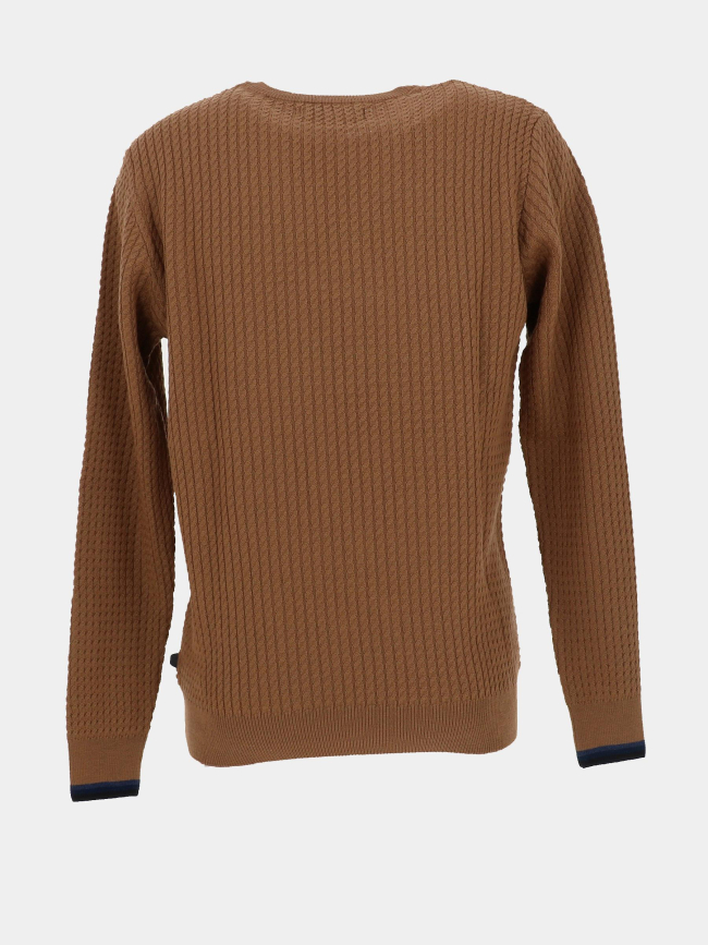 Pull en laine torsadé fairland marron homme - Benson & Cherry