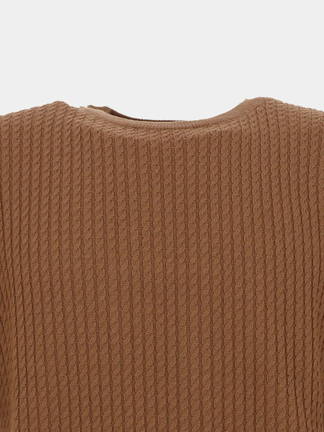 Pull en laine torsadé fairland marron homme - Benson & Cherry