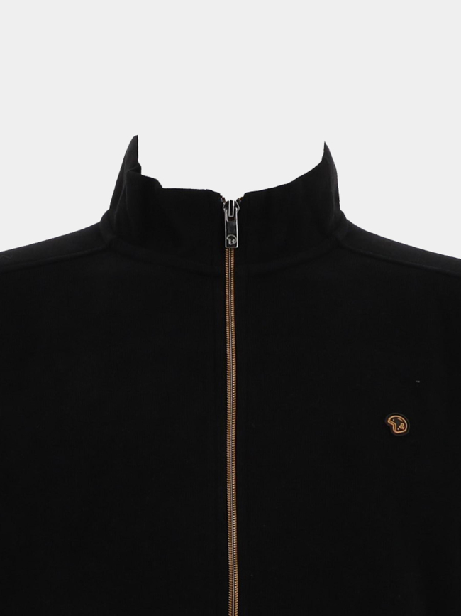 Pull zippé effet velours maoh noir homme - Benson & Cherry