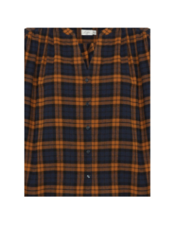 Chemisier à carreaux tamanna marron femme - Ichi