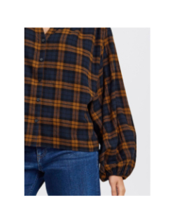 Chemisier à carreaux tamanna marron femme - Ichi