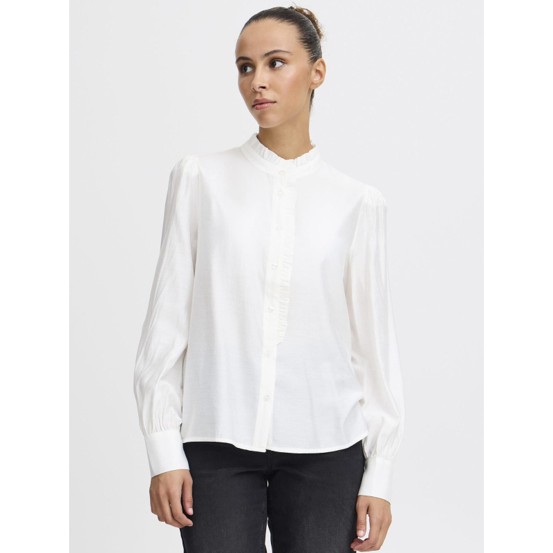 Chemise uni regular fit ihkarlani blanc femme - Ichi
