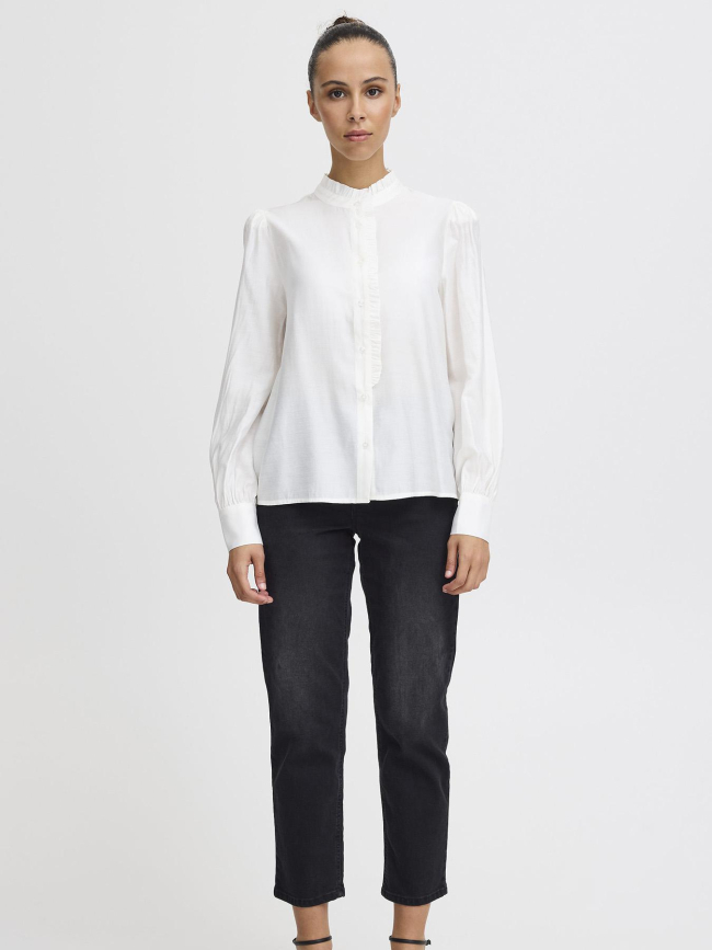 Chemise uni regular fit ihkarlani blanc femme - Ichi