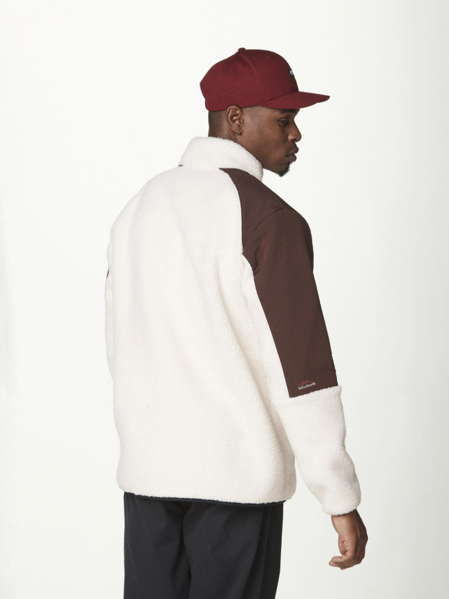 Veste polaire en sherpa style rétro quilchena blanc homme - Picture