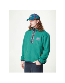 Pull en polaire sherpa à col zippé gamvik vert homme - Picture
