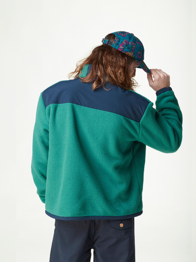 Pull en polaire sherpa à col zippé gamvik vert homme - Picture