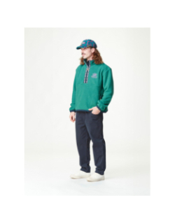 Pull en polaire sherpa à col zippé gamvik vert homme - Picture