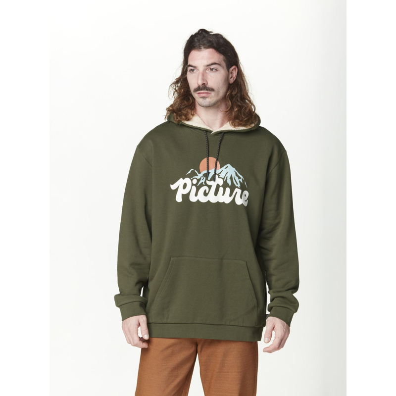 Sweat à capuche julka plush kaki homme - Picture