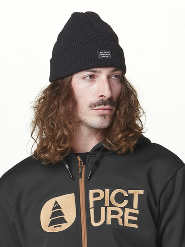 Sweat zippé à capuche technique park noir homme - Picture