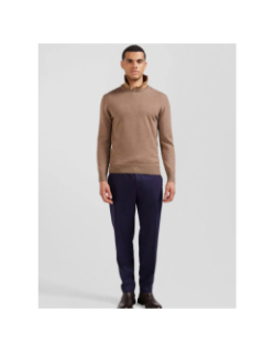 Pull col rond edinburgh marron homme - Eden Park