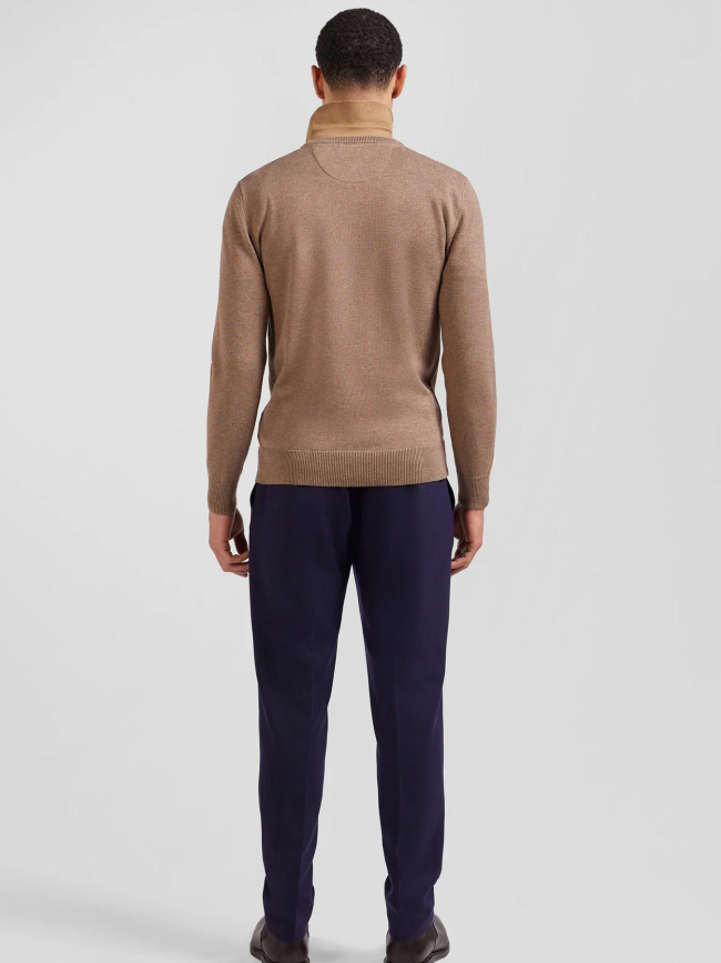 Pull col rond edinburgh marron homme - Eden Park