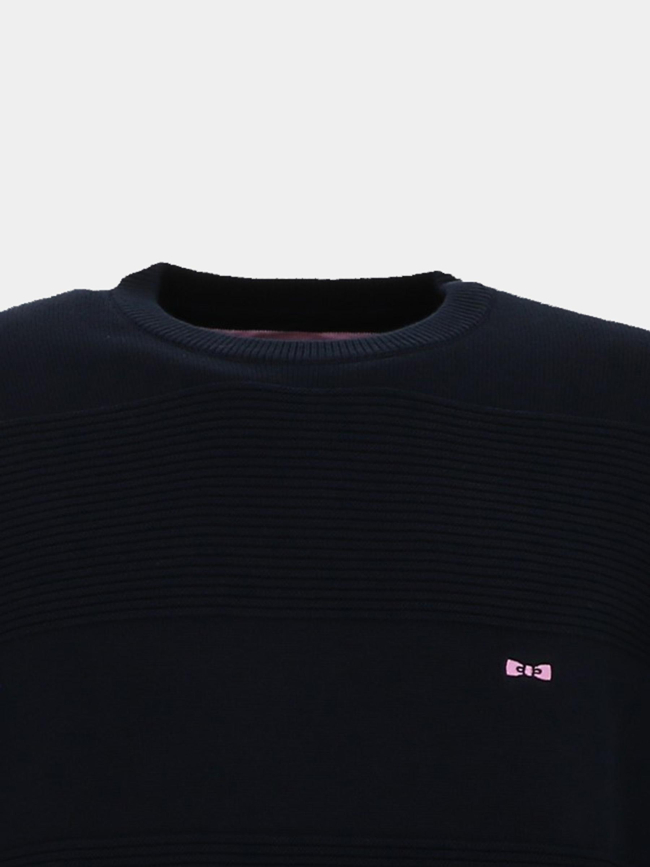 Pull col rond en coton bleu marine homme - Eden Park