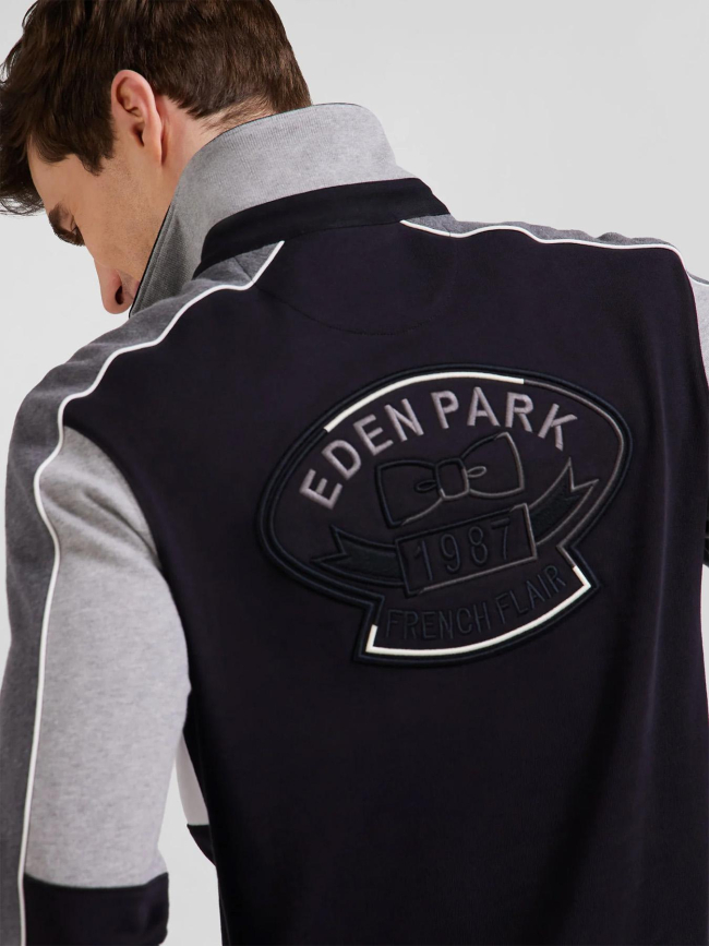 Maillot manches longues en coton noir gris homme - Eden Park