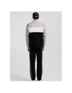 Sweat zippé colorblock  noir gris et blanc homme - Eden Park