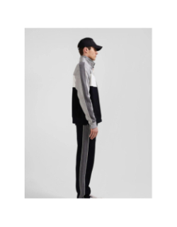 Sweat zippé colorblock  noir gris et blanc homme - Eden Park