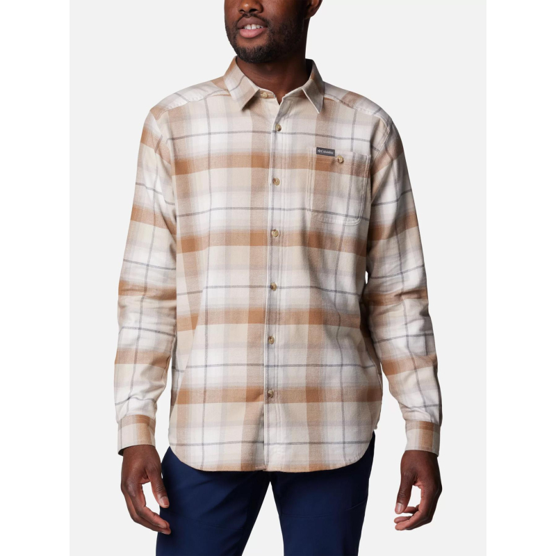 Chemise à carreaux en flanelle beige homme - Columbia