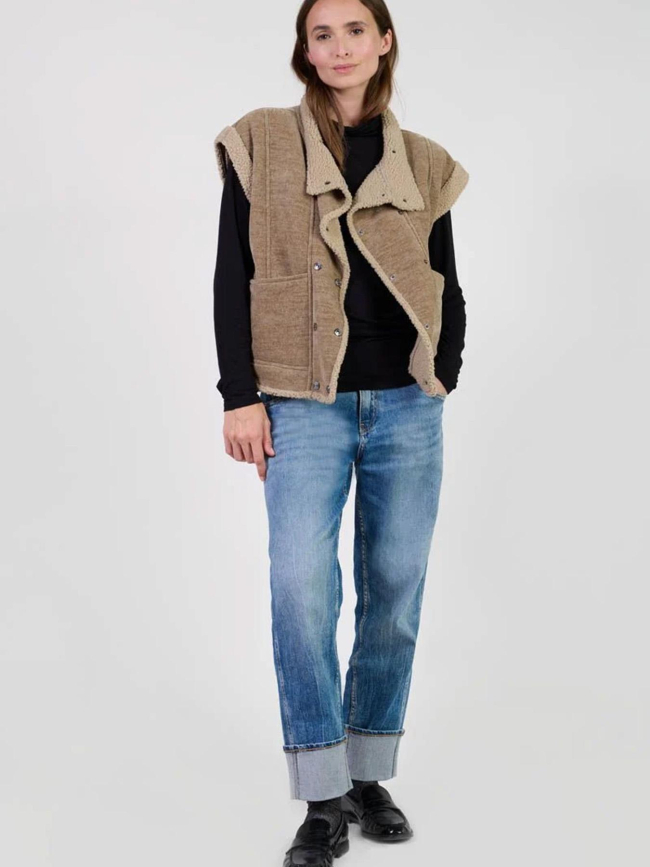 Veste sans manche fuji marron femme - Le Temps Des Cerises