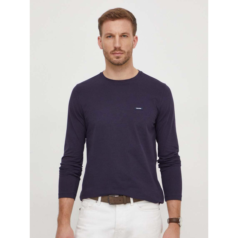 T-shirt stretch slim fit bleu marine homme - Calvin Klein
