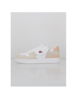 Baskets t-clip set blanc beige femme - Lacoste