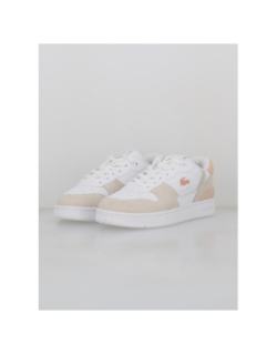 Baskets t-clip set blanc beige femme - Lacoste