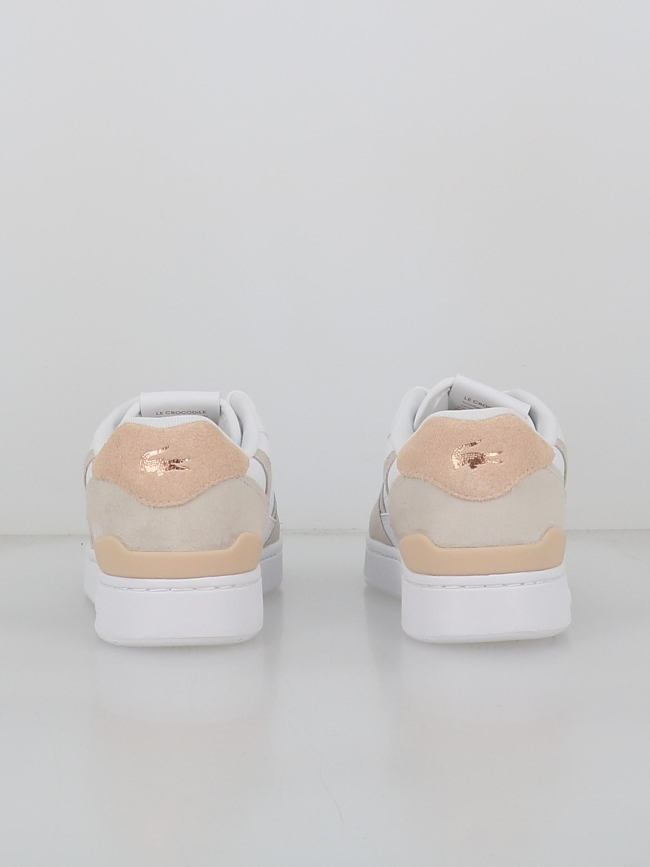 Baskets t-clip set blanc beige femme - Lacoste