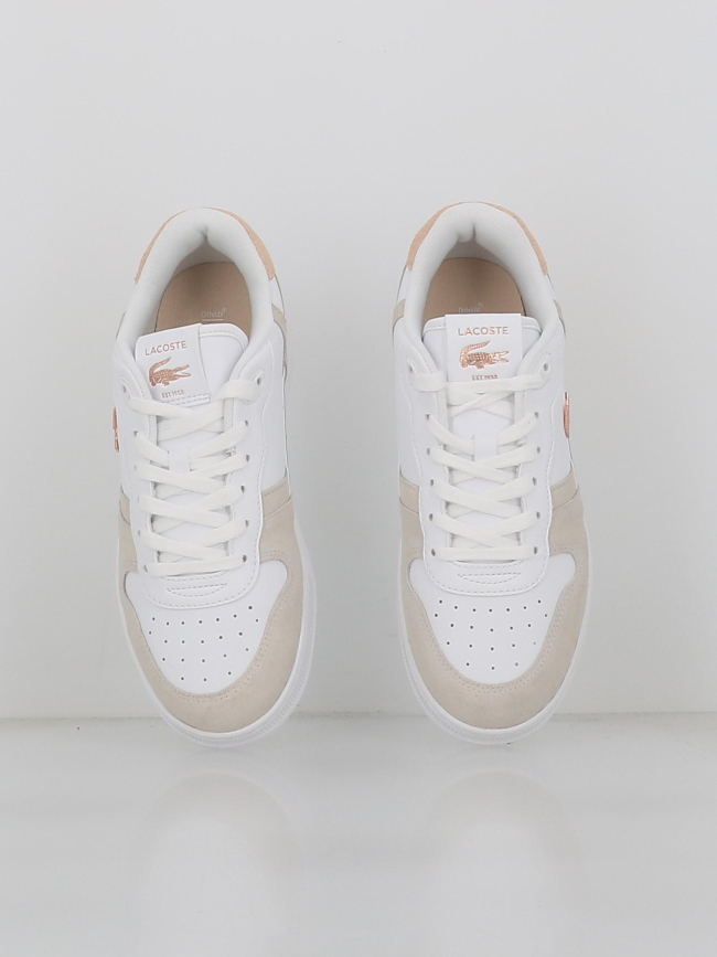 Baskets t-clip set blanc beige femme - Lacoste