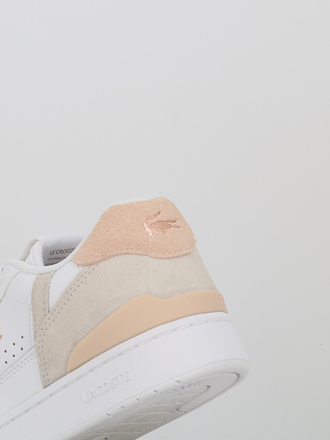 Baskets t-clip set blanc beige femme - Lacoste