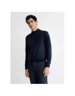 Pull à col montant brice bleu marine homme - Izac