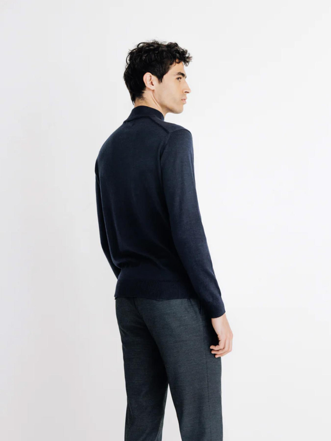 Pull à col montant brice bleu marine homme - Izac