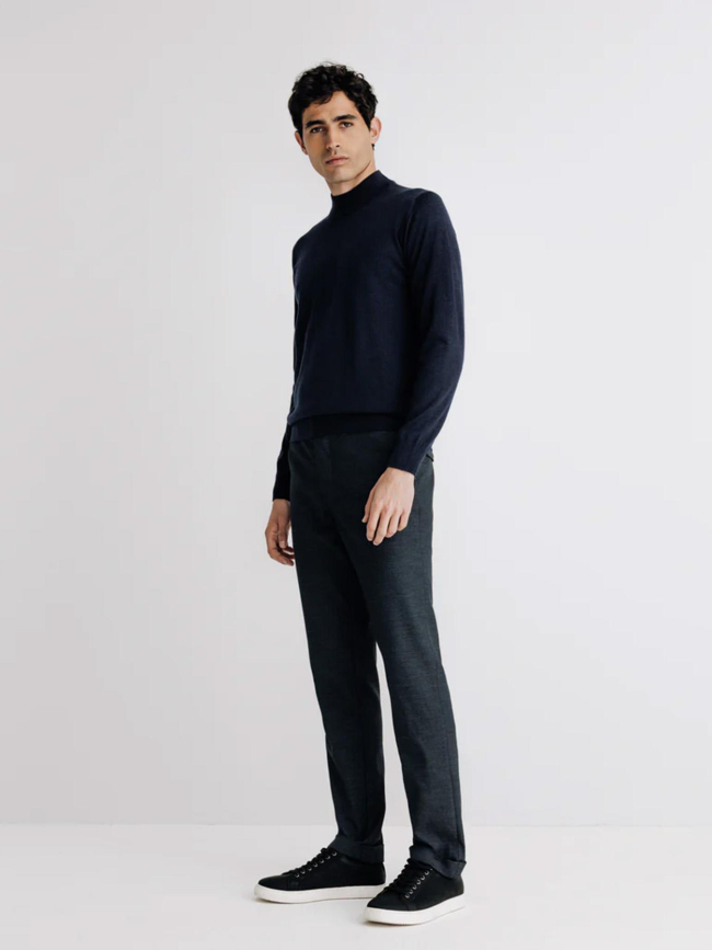 Pull à col montant brice bleu marine homme - Izac