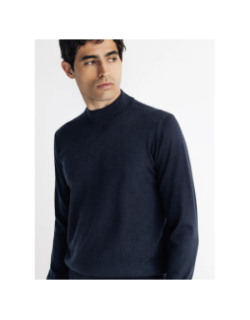 Pull à col montant brice bleu marine homme - Izac
