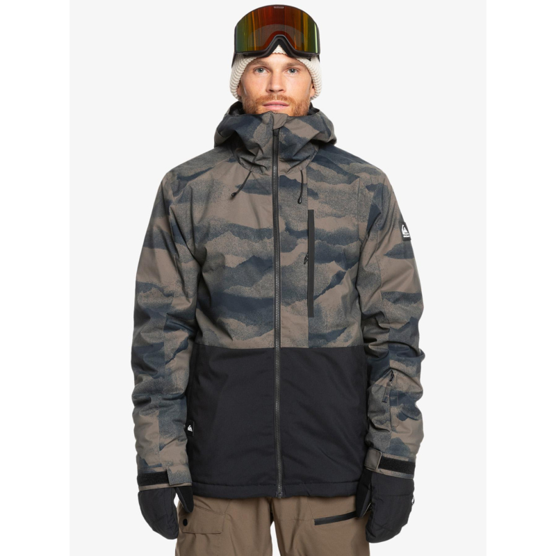 Veste de snowboard mission marron et noir homme - Quiksilver