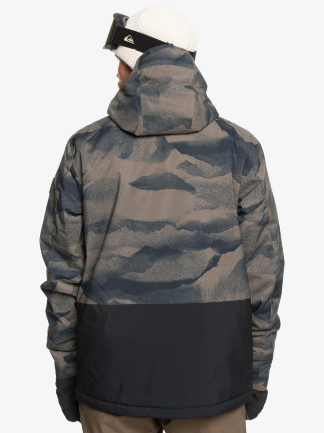 Veste de snowboard mission marron et noir homme - Quiksilver