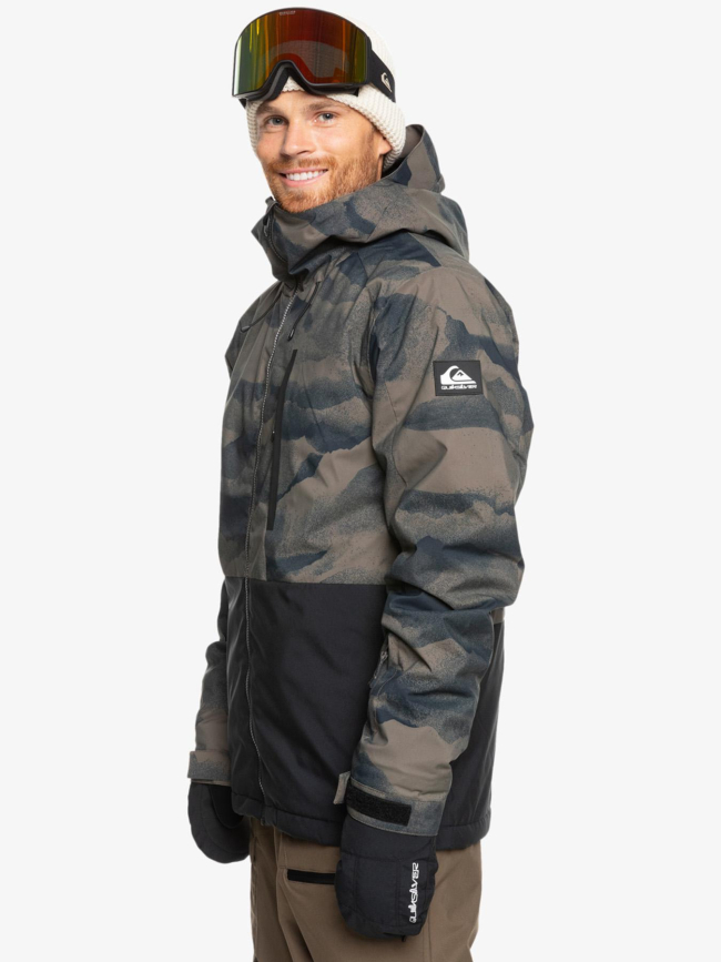 Veste de snowboard mission marron et noir homme - Quiksilver