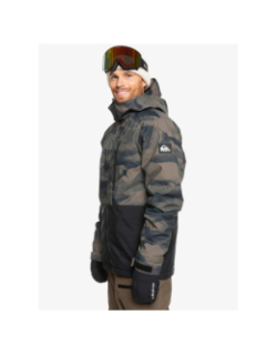 Veste de snowboard mission marron et noir homme - Quiksilver