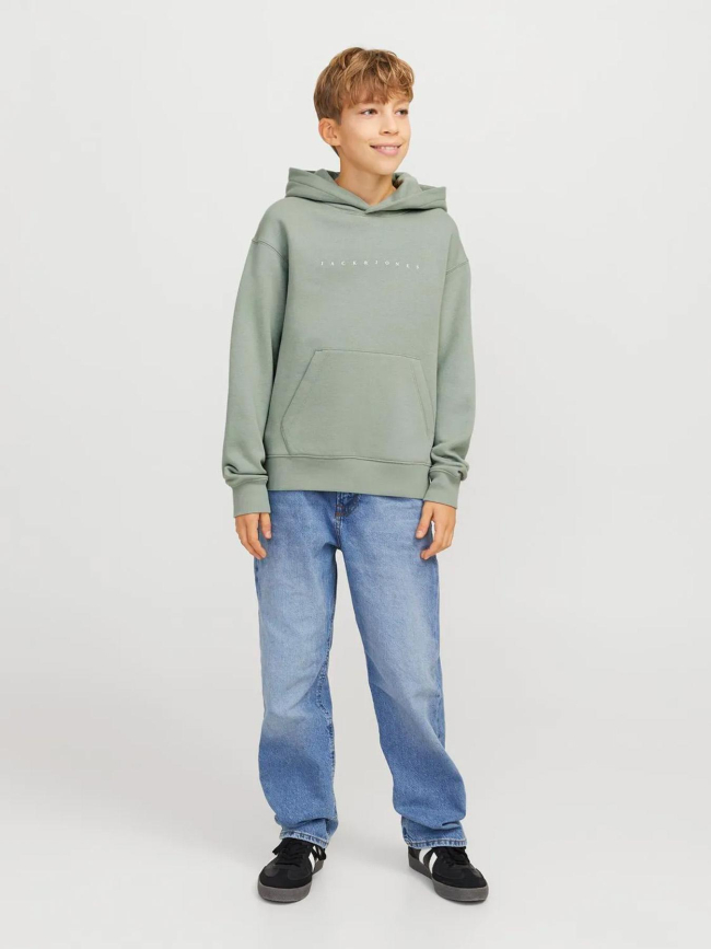 Sweat à capuche star kaki garçon - Jack & Jones