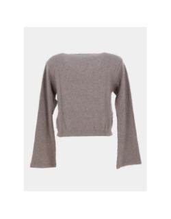 Sweat côtelé auregi taupe fille - Le Temps Des Cerises