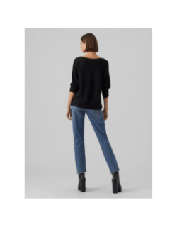 Pull col bateau manches 3/4 nora noir femme - Vero Moda
