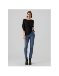 Pull col bateau manches 3/4 nora noir femme - Vero Moda