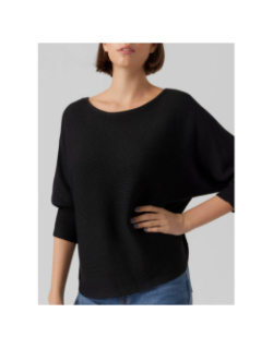 Pull col bateau manches 3/4 nora noir femme - Vero Moda