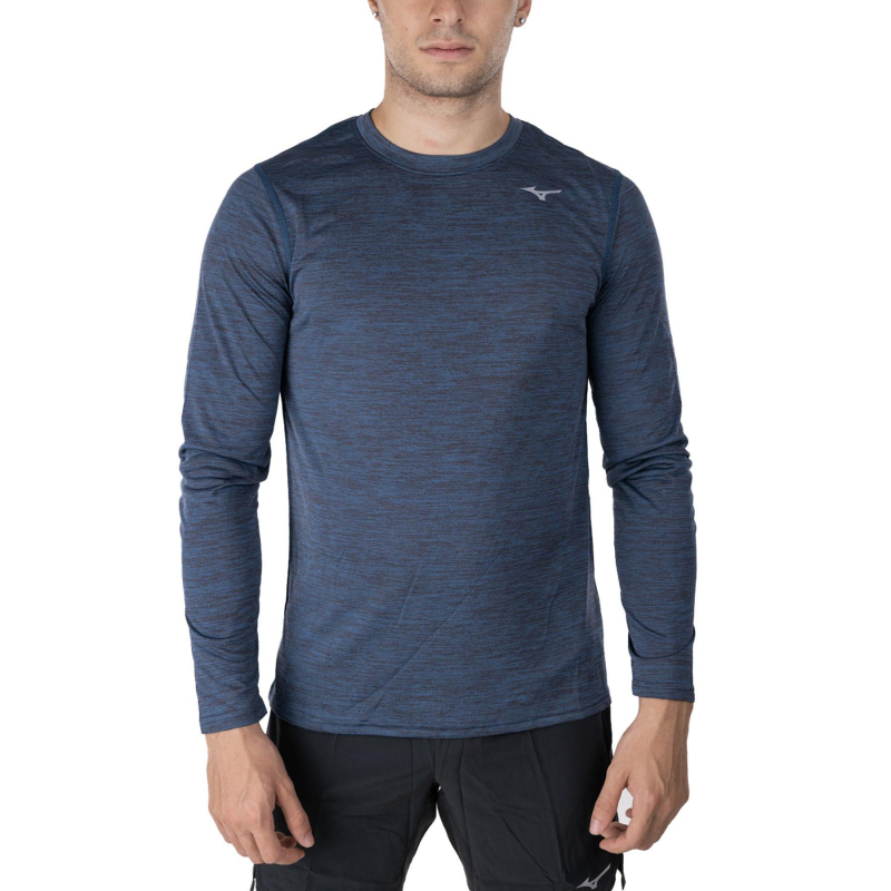 T-shirt running manches longues impulse core bleu homme - Mizuno