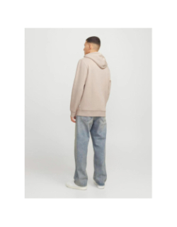Sweat à capuche logo 25 beige homme - Jack & Jones