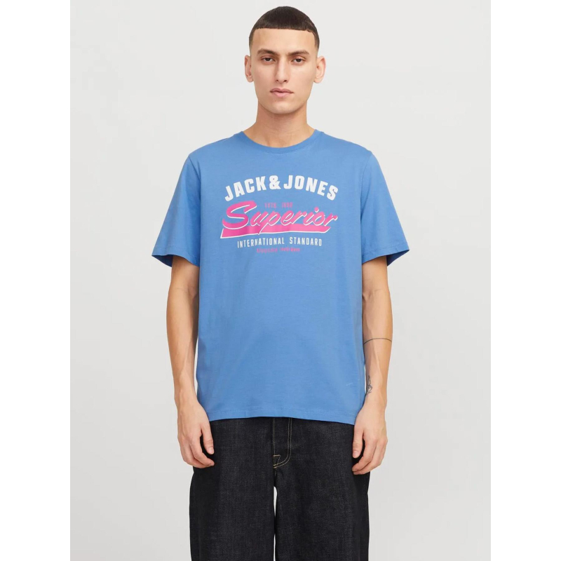 T-shirt logo bleu rose homme - Jack & Jones