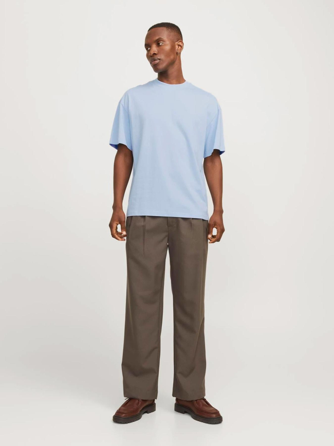 T-shirt uni bradley chambray bleu homme - Jack & Jones