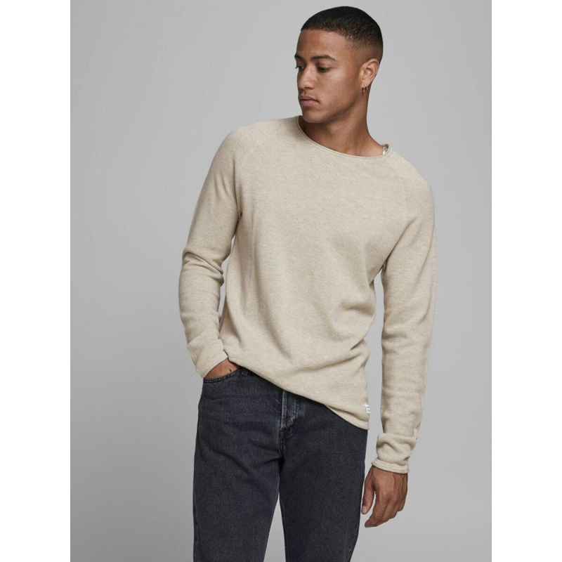 Pull uni hill beige homme - Jack & Jones