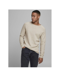 Pull uni hill beige homme - Jack & Jones