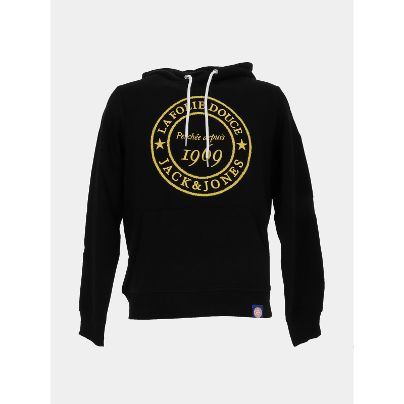 Sweat à capuche la folie douce haze noir homme - Jack & Jones