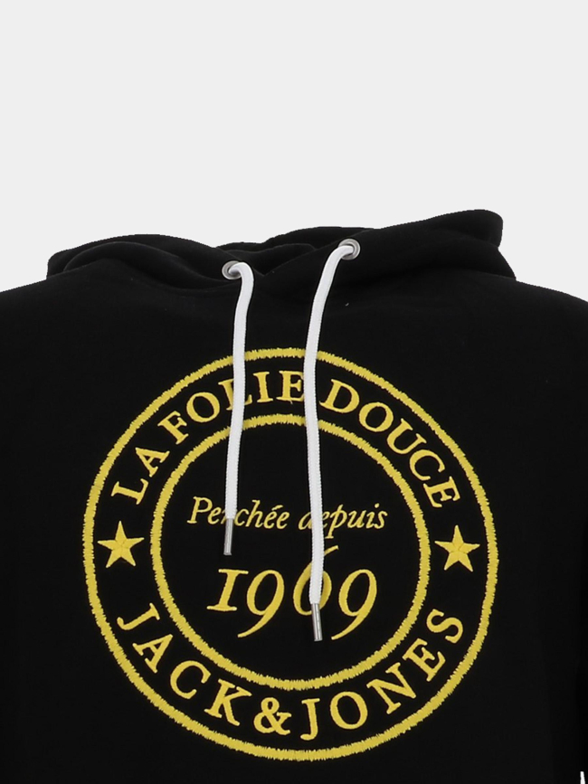 Sweat à capuche la folie douce haze noir homme - Jack & Jones