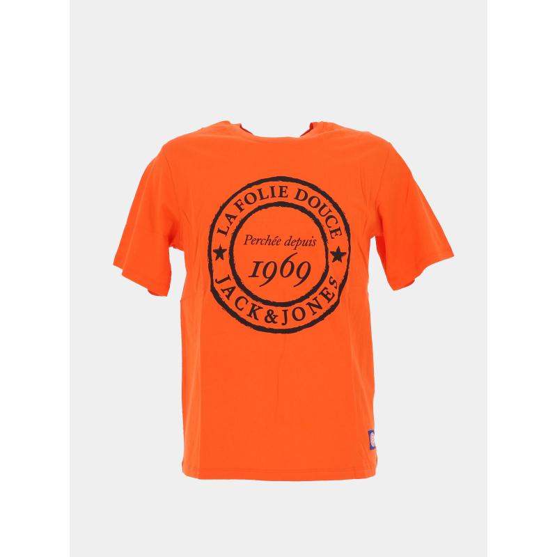 T-shirt la folie douce haze orange homme - Jack & Jones